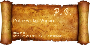 Petrovity Veron névjegykártya
